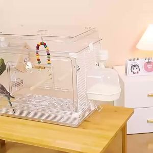 47 Fully Transparent Bird Cage Parrot Cage Budgerigar Lovebird Cockatiel Extra Large Home Villa Large Space Ornamental Cage