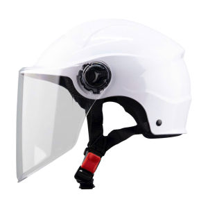 Nón bảo hiểm nửa đầu Royal M389 màu trắng bóng có kính dài chính hãng