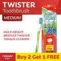 Colgate Twister Fresh Medium Toothbrush with Cap. 