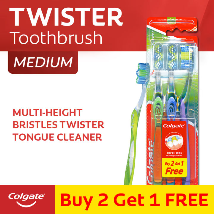 Colgate Twister Fresh Medium Toothbrush with Cap