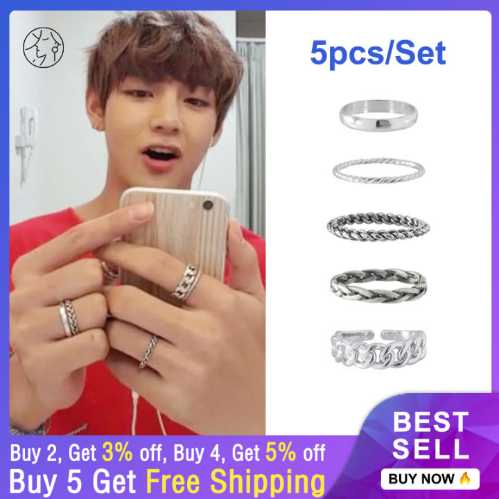 Buy Yellow Chimes Rings for Men BTS Rings Stainless Steel Silver Ring Kpop  BTS Bangtan Members Name & Dob Engraved Ring for Men and Boys at Amazon.in