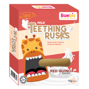 ZÉRA Mom - [HALAL] BAEBIS Vegetarian Baby Teething Rusk Safe to Eat Baby Snacks 90g - Original Milk/Red Quinoa (6 Months+)