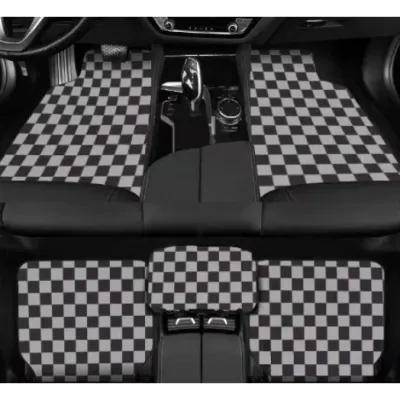 5 SET Car Floor Mat Universal Anti-Slip Carpet Checkmate Karpet Fits Perodua Honda Toyota MYVI AXIA BEZZA SAGA VIVA