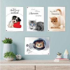 Laminated Poster Cute Pets Inspirational Quote Motivational Quote Wall Art Cat Dog Animals Wall Decor Poster Living Room Bedroom Dining Room Study Room Classroom Pet Shop Cafe Hotel Preschool School Hiasan Dinding Hiasan Rumah Kucing Comel