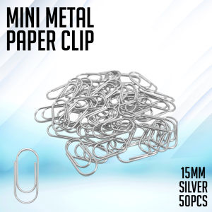 RF Printing Supplies - 15mm Mini Metal Paper Clips 50PCS Office & School Use