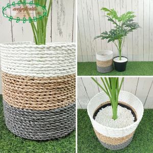 Pohon Artificial Papaya Leaf X12 Semi Latex Pot Dasar Hitam Cover Seagrass Hiasan Sudut Ruang Aesthetic