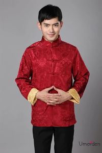 Umorden Dài Tay Áo Có Thể Đảo Ngược Truyền Thống Trung Quốc Quần Áo Tang Phù Hợp Với Hàng Đầu Mùa Xuân Người Đàn Ông Lụa Thêu Áo Khoác Áo Khoác Cho Nam Giớ