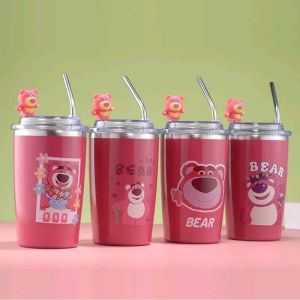 Tumbler Lotso 2in1 dengan Sedotan 450ML Botol Minum Stainless Steel 304 Mug Coffee Cup Gelas Kopi