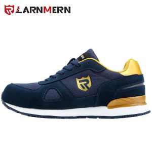 LARNMERN Mens Work Safety Shoes Steel Toe Lightweight Breathable Anti-smashing Non-slip Reflective Casual Sneaker Fashion