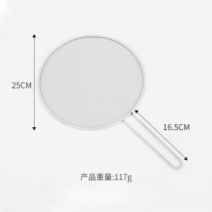 Kitchen Stainless Steel Splatter Screen with Handle Lids Cover Pan Covers Oil Splash Guard Grease Trap