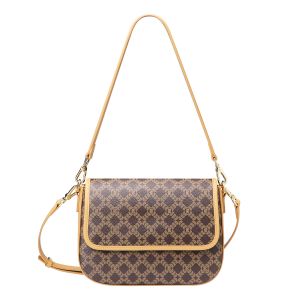 Royal Bagger Tas Kotak Retro Selempang untuk Wanita dari Kanvas Signature & Kulit Tas Bahu Elegan dan Ringkas 5245