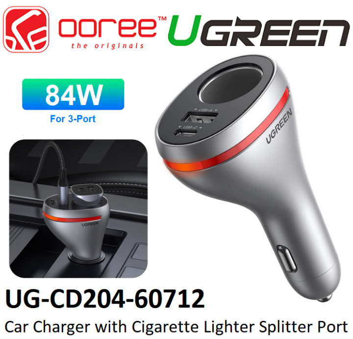 Ugreen W Port Fast Charge Car Charger With W Cigarette Lighter