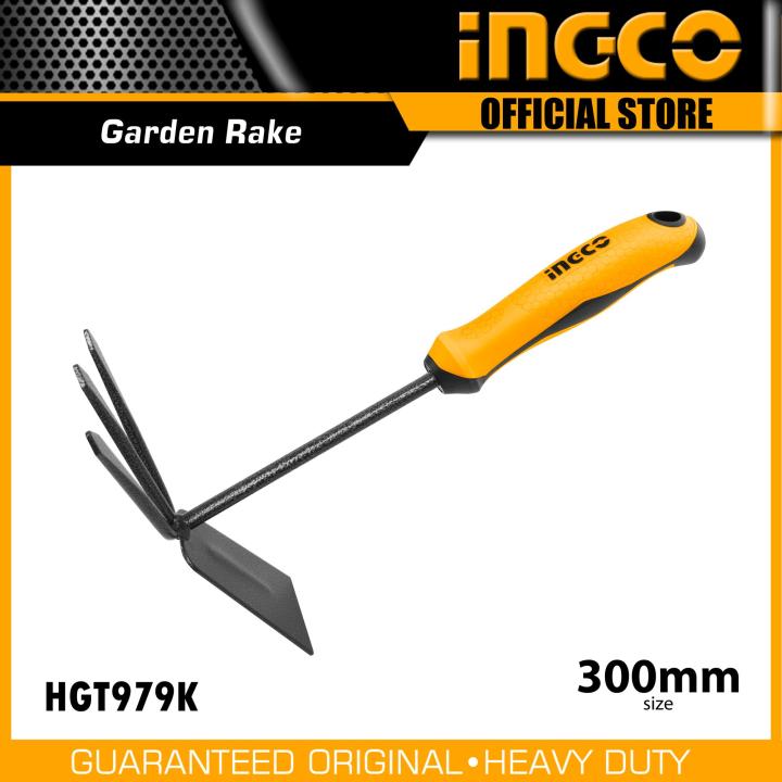 Ingco Rake INGCO Garden Rake Carbon Steel Material Gardening Tools 300mm HGT979K ...