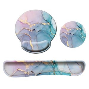 PMO 3Pcs/Set Đế chống trượt Bộ kê cổ tay cho bàn phím Thoải mái Mềm mại Đệm hỗ trợ cổ tay khi dùng chuột Bảo vệ cổ tay Thiết kế tiện dụng Tấm lót chuột có dây đeo cổ tay Phụ Kiện Máy Tính Để Bàn