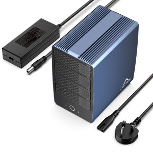 40Gbps ACASIS Thunderbolt 3/4/5 & USB4 6-Bay Hybrid SATA & NVMe Enclosure Up to 136TB 8K DisplayPort Output 4 RAID Modes (RAID 0/1/JBOD/PM) Intelligent Cooling Fan – EC-1004 (H006)