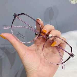 (GENTLE MOSCOT) New TR90 Anti Radiation Eyeglasses for Women Fashion Round Frame Clear Glasses