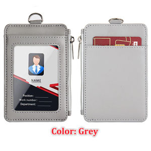 NEW 2024 High Quality Staff Work Card Holder ID Badge Holders with Nylon Lanyard Student School Cards Cases Zipper Purse Office Supplies