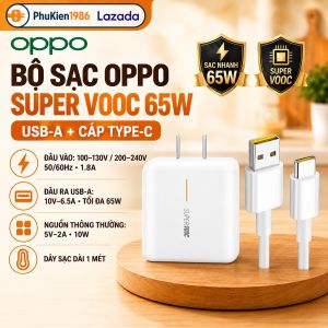 Bộ Sạc Nhanh oppo 65W Công nghệ Super Vooc Dùng cho các dòng điện thoại Oppo/Xiaomi/Realme