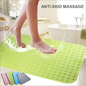 PVC Bath Mat Toilet Shower Non Slip Mat PVC Bathroom Mats Anti Slip Doormat Strong Suction 36*70cm