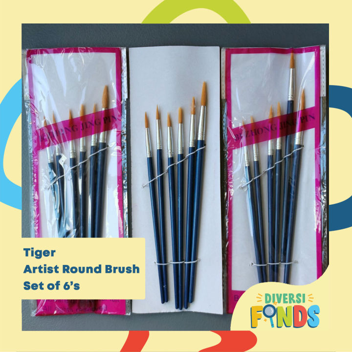 Artist Brush / Painting Brush / Drawing Brush Set ROUND and FLAT