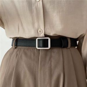 Thắt Lưng Nam Nữ Da Mặt Khuyết Oval Màu Bạc Có Lỗ Bấm Dây Nịt Ulzzang Bản Nhỏ 2.3Cm Phù Hợp Nam Nữ