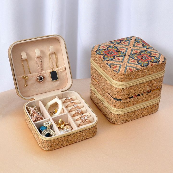 Classic Floral Mini Jewelry Box Portable Travel Jewelry Organizer Box Retro  Pattern Square Storage Box Earring Ring Necklace Storage Case Lazada PH