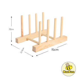 MaxPlus Wooden Dish Mugs Cup Bowl Drying Shelf Drain Rack Book Holder Kitchen Organizer