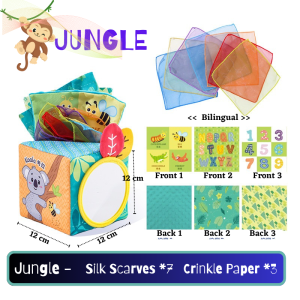 Mirror Mirror on the Box: Baby Tissue Box Toy for Tummy Time Sensory Play - Montessori Learning Fun for Babies Toddler Kids