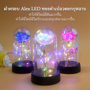 โรแมนติกประดิษฐ์ดอกกุหลาบไฟ LED รอบแก้วกว่าปกวันวาเลนไทน์ครบรอบของขวัญวันเกิด ของขวัญให้แฟน Valentine's Day/Festive Decor โคมไฟตั้งโต๊ะ LED กุหลาบ