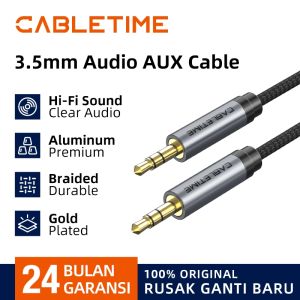 CABLETIME Kabel Aux Audio 3.5mm Male to Male Fabric Braided