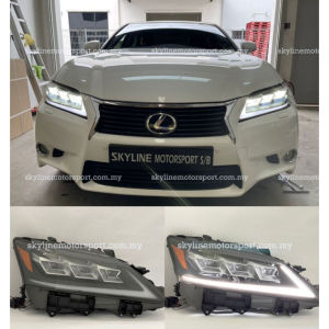 Lexus GS250 GS350 Head Lamp Projector DRL Led Black 2012 2013 2014 2015