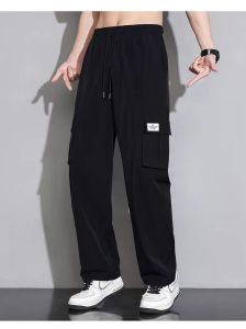 Overalls for women and men summer ice silk trendy loose straight sweatpants casual sports wide-leg