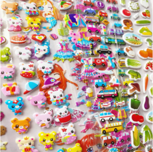 10 Tờ Sticker nổi  hình dán dễ thương cho bé vui chơi