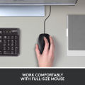 Logitech M100r Corded Mouse Graphite with USB Wired, Ambidextrous, Plug and Play, Optical Scroll Wheel. 