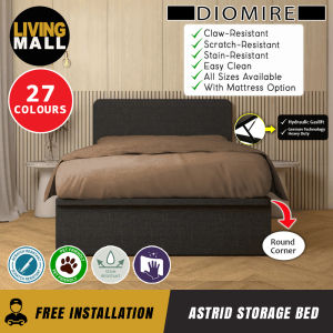Living Mall Diomire Astrid 14"/16"/18" SBD Storage Bed Pet Friendly Scratch-Resistant Fabric 16 Colours-With Mattress Add-On