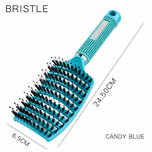 Bàn chải tóc mái chèo có lông lợn rừng với ghim nylon Bàn chải gỡ rối khô nhanh cho tóc ướt & khô Máy mát xa da đầu chống xoăn 2026
