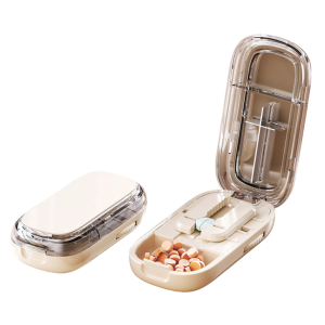 MISUPS  Tablet Quartering Pill Cutter Divider Organizer Dustproof Crusher Pill Cutter  Pill Cutter Storage Box for Small or Large Pills