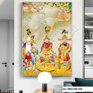 Tranh gạch 3d phúc lộc thọ - O3CC