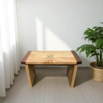 WT D Border 135 / 200 - Low Stool (Solid Wood)