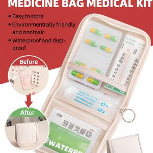 Portable Medicine Bag/Medical Kit For Travel Essentials/Waterproof Dustproof Easy Organize/Daily Use Outdoor Adults Students Travelers