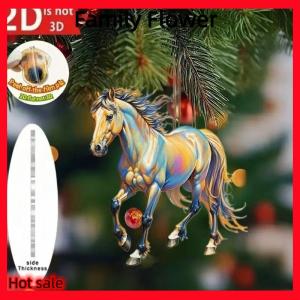 Family Flower Flash Sale 2D Acrylic ngựa xe gương chiếu hậu Mặt dây chuyền quyến rũ Cây giáng sinh Ba lô treo trang trí bên trang trí năm mới treo