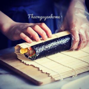 Mành Tre Cuộn Cơm Rong Biển Kimbap Cuốn Sushi - Mành Bằng Tre Cuộn Tròn Dùm Làm Lót Nồi Hoặc Cuộn Sushi Đa Năng