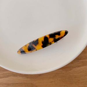 Tooyoo Small Size Side Clip French Style Simple Duckbill Clip Leopard Print Resin Hair Clip