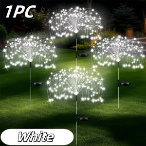 360LED Solar Lights Outdoor Waterproof Fairy String Lights 8 Lighting Modes Fireworks Grounding insertion Light For Party Garden Home Wedding Decor Lights