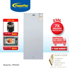 PowerPac Chest Freezer, Upright freezer, Freestanding Freezer 175L