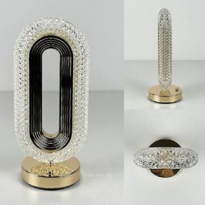 3 Warna Peredupan Sentuhan Cahaya / Lampu Meja Akrilik Kristal LED / Lampu Meja Hias Aesthetic Acrylic Crystal