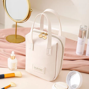 Tas Kosmetik Washbag Make up pouch Cosmetic Bag Organizer Tas Make Up Wanita Tas Kosmetik Anti Air Tas Kosmetik Travel Transparan Pouch Kosmetik Pouch aesthetic Bahan PU dengan pegangan