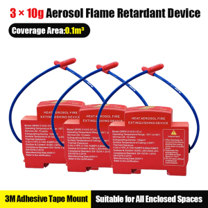 Hot gas melt fire extinguishing system electrical distribution box/vehicle portable device