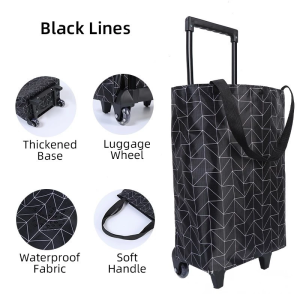 Trolley Bag Foldable Grocery Trolley Cart Grocery Bag Keep Warm And Fresh Bearing Capacity 40KG