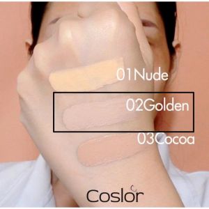 Coslor คอสเลอร์ รองพื้น 1 ชิ้น + สเปรย์ 1 ชิ้น + พัฟฟองน้ำ ปรับผิวเนียนสวย คุมมันกันน้ำ กันเหงื่อ หน้าฉ่ำวาว ไม่ติดแมส